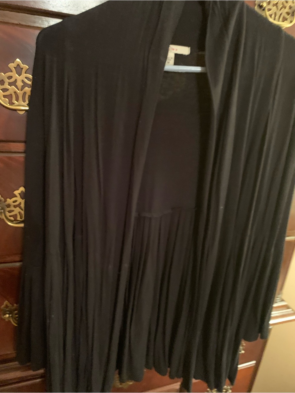 Pleated Black sweater top size medium